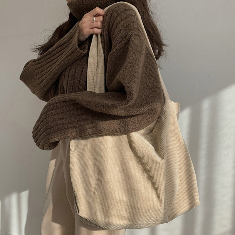 Corduroy Shoulder Bags Fall Handbags Shopping Bags