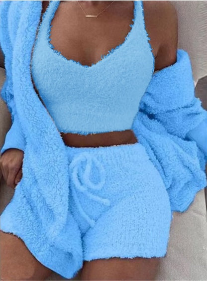 3Pcs Womens Clothing Long Sleeve Crop Tank