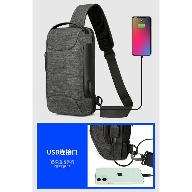 Sling Bag, Waterproof Men'S Chest Bag Shoulder