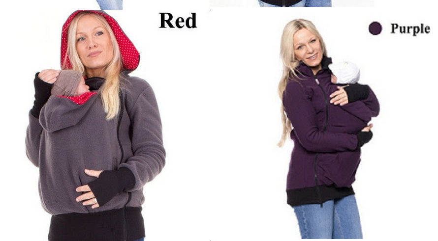 Three-In-One Multi-Functional Mother Kangaroo Sweater Coat