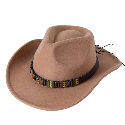 Woolen Hat Western Cowboy Top Hat Men'S