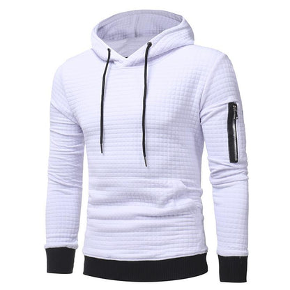 Men Sweatshirt Hoodie With Arm Zipper Sleeve
