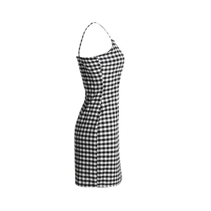 Women'S Plaid Sling Dress