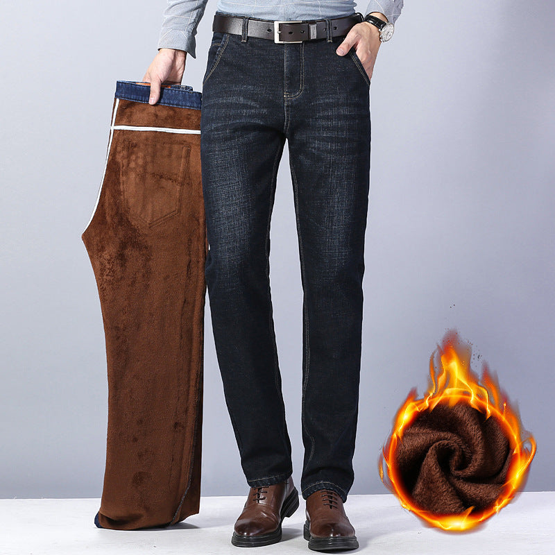 Men'S Loose Straight Leg Plus Velvet Thick