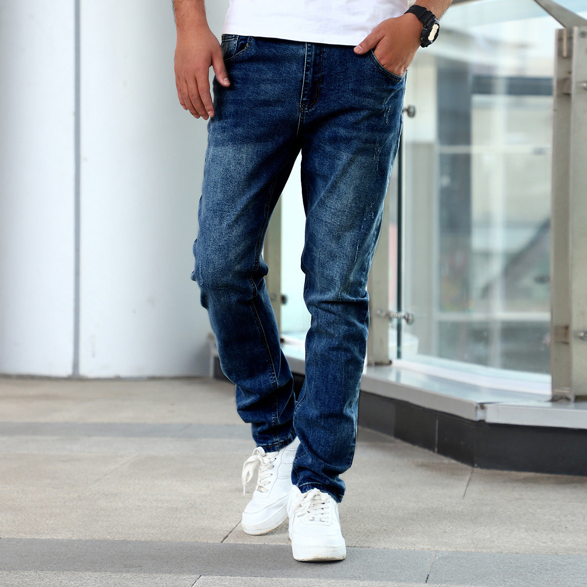 Slim Fit Stretch Men'S Youth Blue Casual