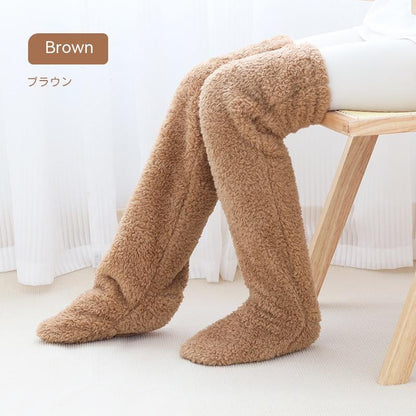 Over Knee High Fuzzy Socks Cold Leg