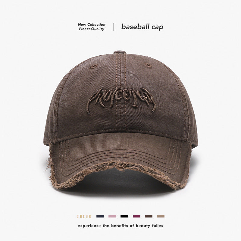 Letter Three-Dimensional Embroidery Soft Top Burr Men'S