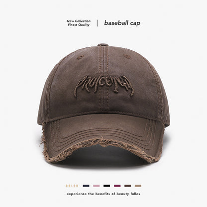 Letter Three-Dimensional Embroidery Soft Top Burr Men'S
