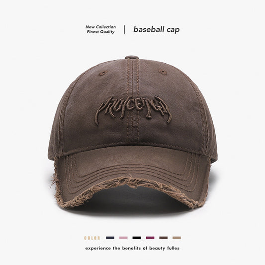 Letter Three-Dimensional Embroidery Soft Top Burr Men'S