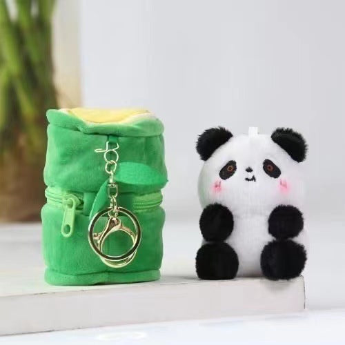 Cute Bamboo Pipe Panda Keychain