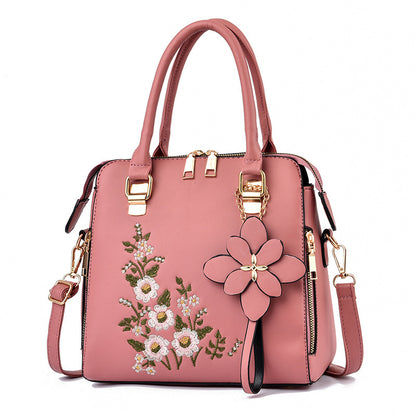 Flowers Embroidered Handbag Shoulder Messenger Bags