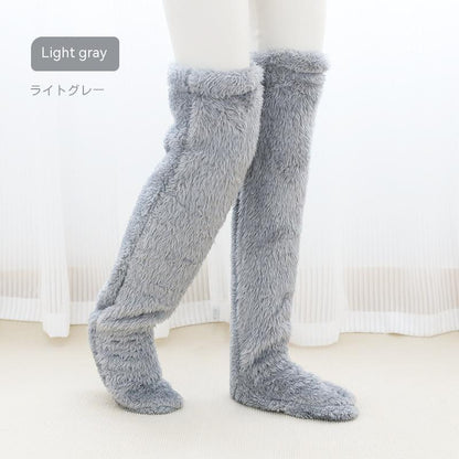 Over Knee High Fuzzy Socks Cold Leg
