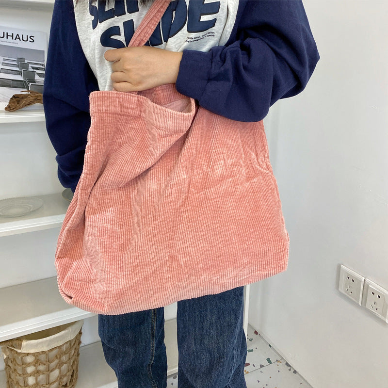 Corduroy Shoulder Bags Fall Handbags Shopping Bags