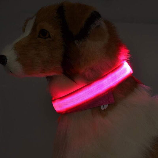 ナイロン製LED犬用発光首輪 夜間安全