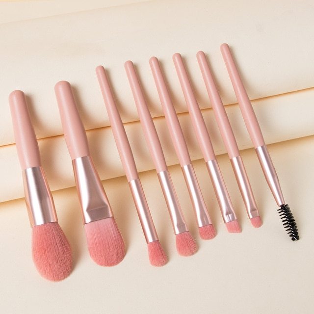 Travel Portable 8 Mini Makeup Brush Beauty