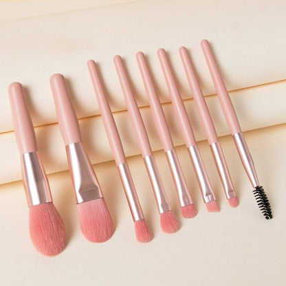 Travel Portable 8 Mini Makeup Brush Beauty