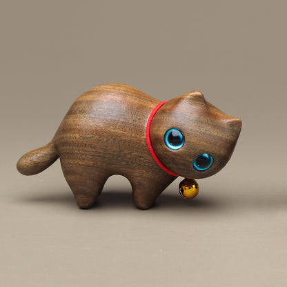 Sandalwood Kitten Ornaments Cute Hippo Mini Wooden
