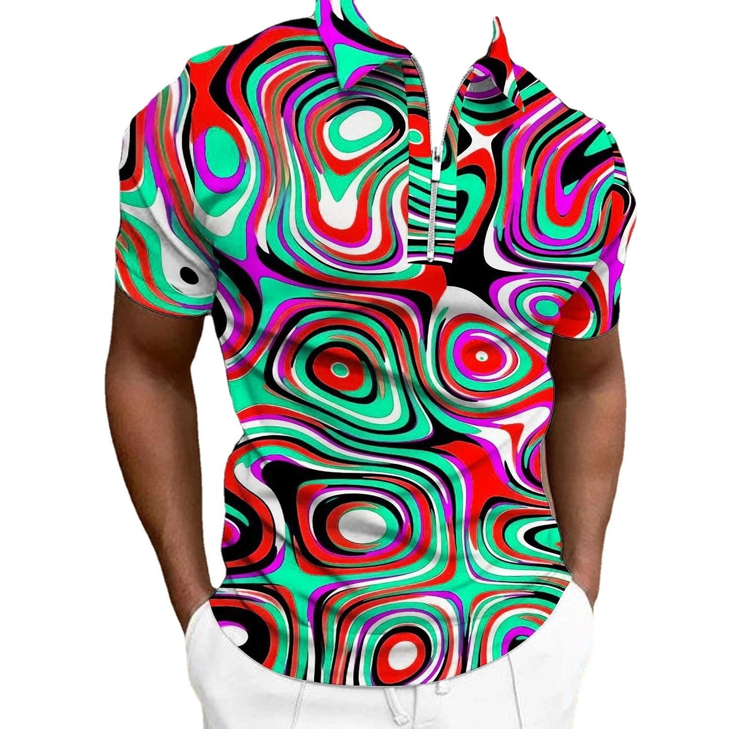 Casual Men'S Shirt Golf Shirt Optical Illusion