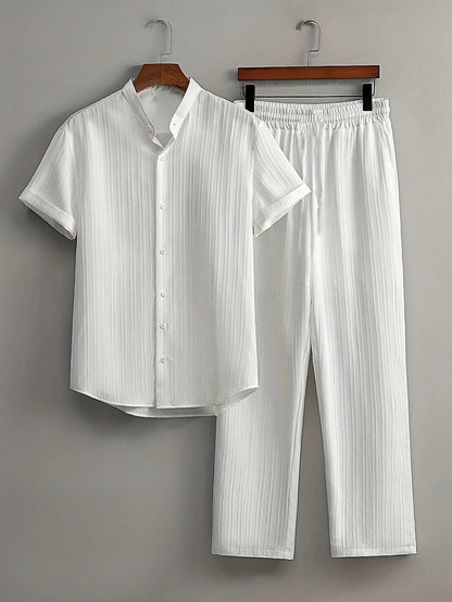 Men'S Casual Multi-Color Beach Short Sleeve Suit