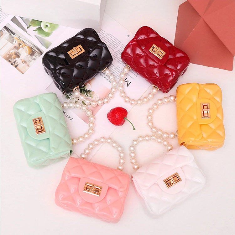 Candy-Colored Mini Shoulder Bags With Pearls Handbag
