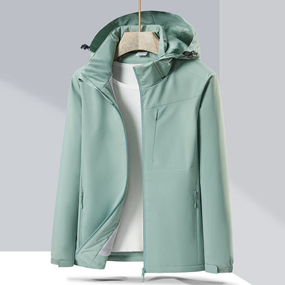 Couple Single-Layer Jacket Windproof Sports Fleece-Lined Padded