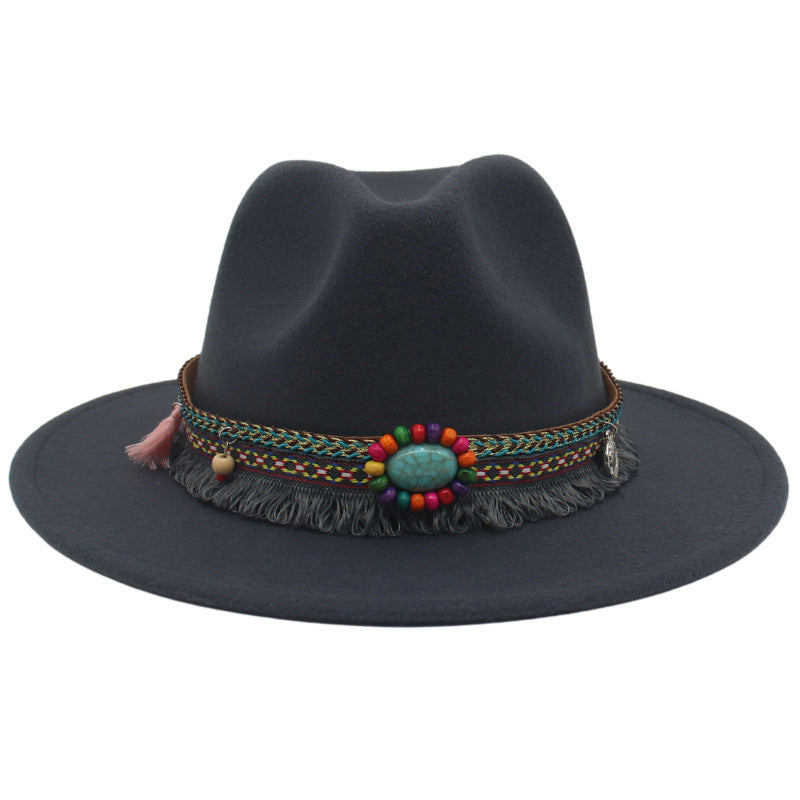 Ethnic Style Western Cowboy Hat Gem Accessories