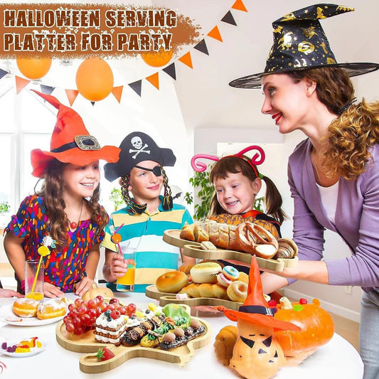 Halloween Ghost Wood Pan Plates Fruit Dishes