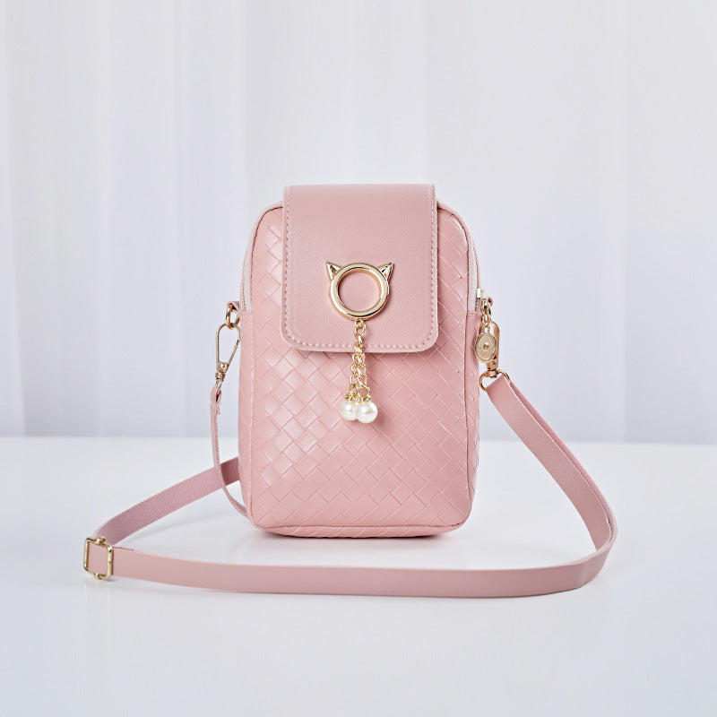Mobile Phone Bags Woven Pearl Tassel Cover