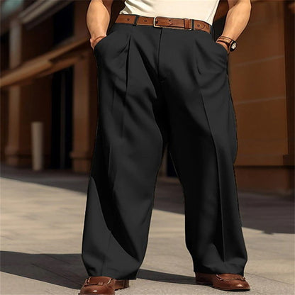 Men'S Wide Leg Leisure Front Pocket Straight