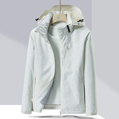 Couple Single-Layer Jacket Windproof Sports Fleece-Lined Padded
