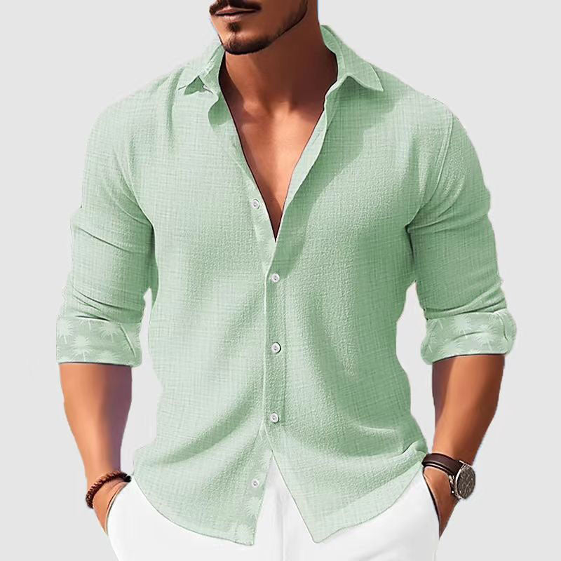Printed Men'S Clothing Long Sleeve Shirt