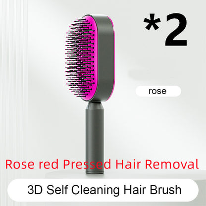Self Cleaning Hair Brush For One-Key Cleaning