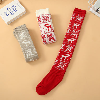 Women Socks Christmas Women Knitted Cotton Woolen