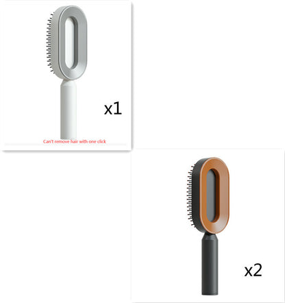 Self Cleaning Hair Brush For One-Key Cleaning