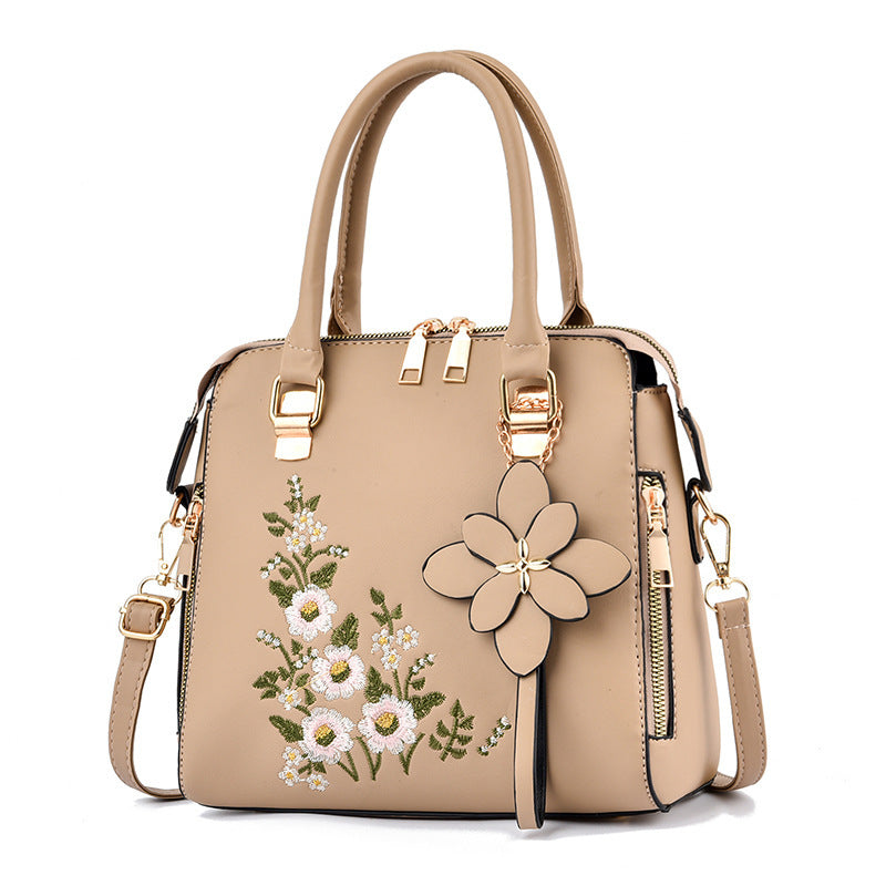 Flowers Embroidered Handbag Shoulder Messenger Bags