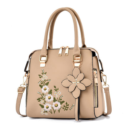 Flowers Embroidered Handbag Shoulder Messenger Bags