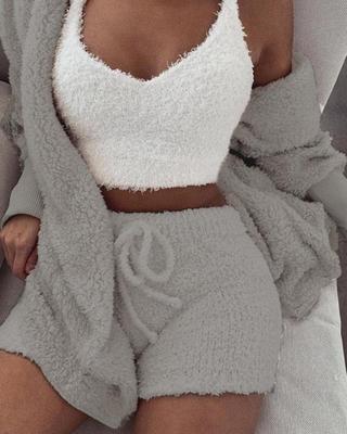 3Pcs Womens Clothing Long Sleeve Crop Tank