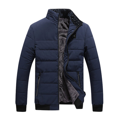 Coat Men'S Cotton Clothing Korean Style Fleece-Lined