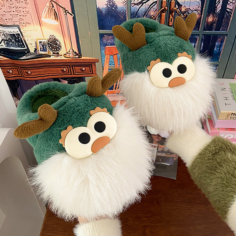 Cute Cartoon Christmas Deer Cotton Shoes Indoor