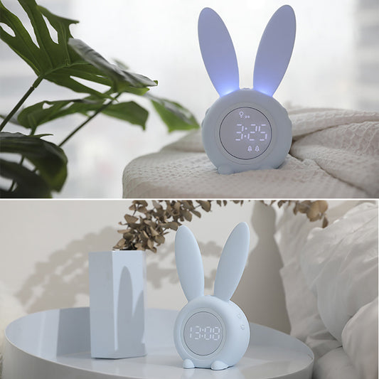 Led Digital Alarm Clock Bunny Ear Electronic