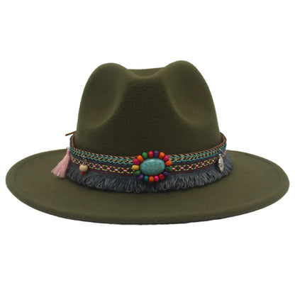 Ethnic Style Western Cowboy Hat Gem Accessories