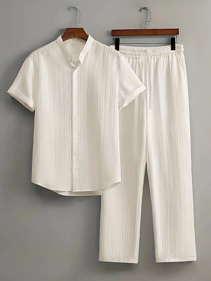 Men'S Casual Multi-Color Beach Short Sleeve Suit