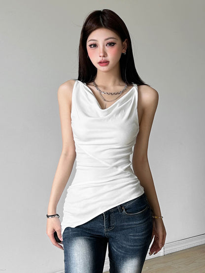 Women'S Multi-Wear Collarbone Thin Shoulder T-Shirt Summer