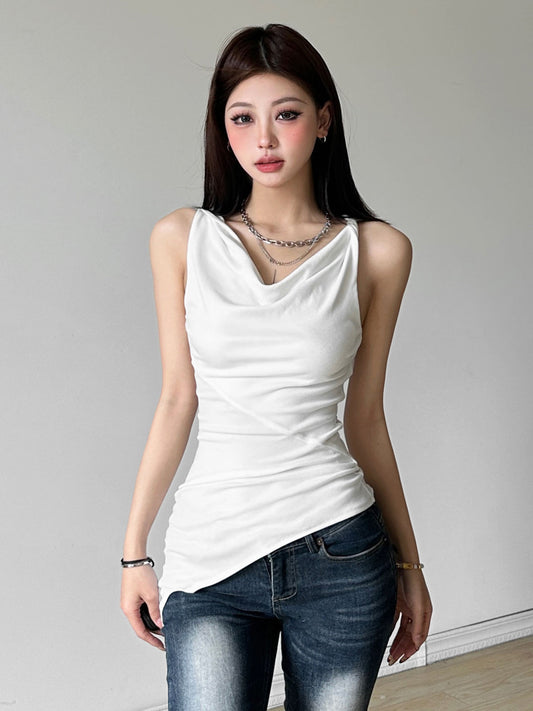 Women'S Multi-Wear Collarbone Thin Shoulder T-Shirt Summer
