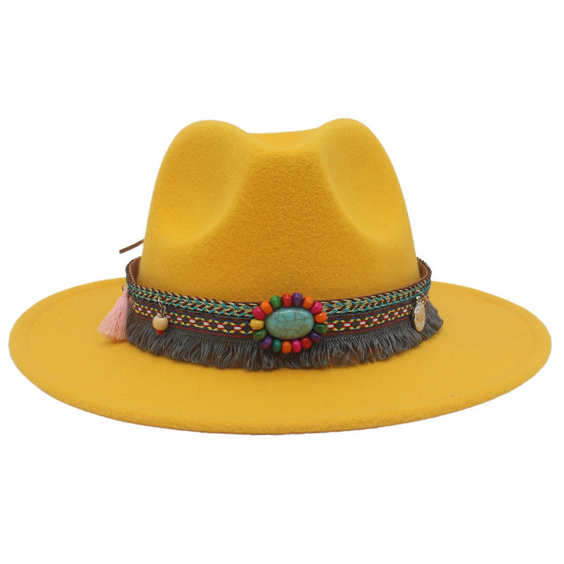 Ethnic Style Western Cowboy Hat Gem Accessories