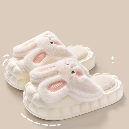 Cute Rabbit Shoes Fuzzy Slippers Detachable Washable