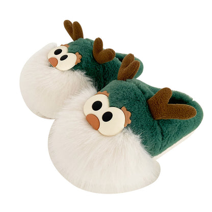 Cute Cartoon Christmas Deer Cotton Shoes Indoor