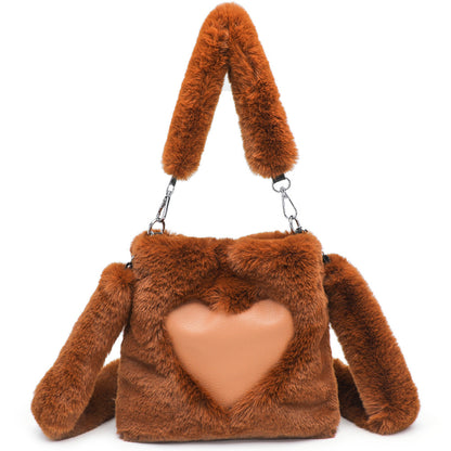 Fluffy Shoulder Bag Top-Handle Bag Female Autumn