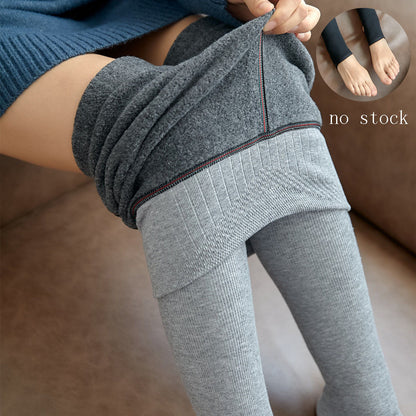 High Waist Stripes Leggings Thick High Stretch
