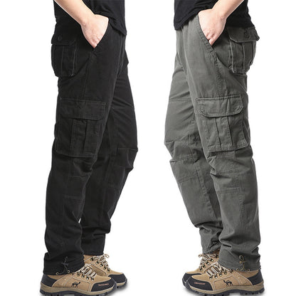 Cotton Multi-Pocket Cargo Pants Men'S Loose Wear-Resistant